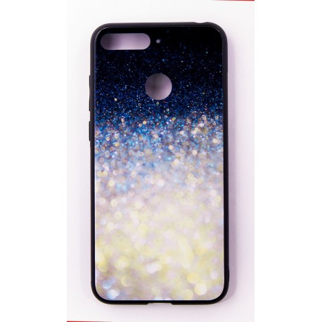 Чехол-панель FINE LINE (Back Cover) "Glam" для Huawei Y6 Prime 2018, бело-синий калейдоскоп