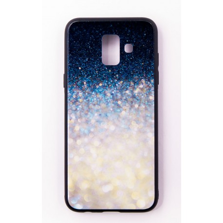 Чехол-панель FINE LINE (Back Cover) "Glam" для Samsung Galaxy A6 2018 (A600), бело-синий калейдоскоп