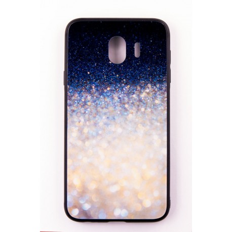 Чехол-панель FINE LINE (Back Cover) "Glam" для Samsung Galaxy J4 2018 (J400), бело-синий калейдоскоп