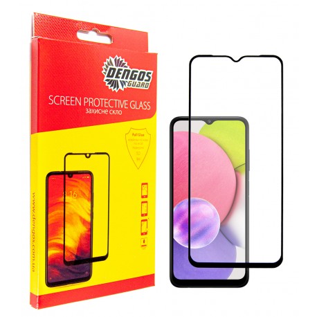 Защитное стекло DENGOS Full Glue для Samsung Galaxy A03/A03 Core (Black)