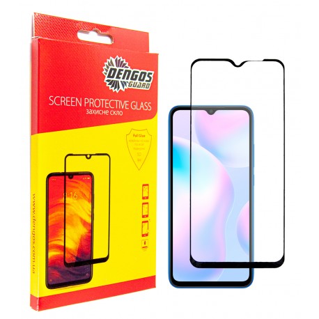 Захисне скло DENGOS Full Glue для Xiaomi Redmi 9A/9C (black)