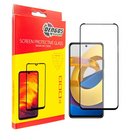 Захисне скло DENGOS Full Glue для Poco M4 Pro (black)