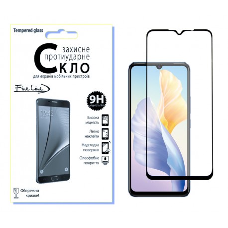 Защитное стекло Fine Line Full Glue для Vivo V23e (Black)