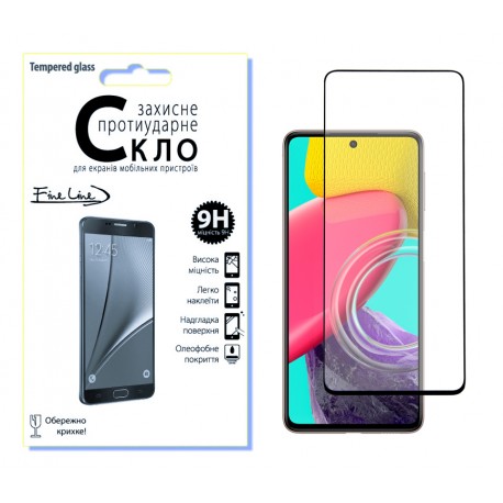 Захисне скло Fine Line Full Glue для Samsung Galaxy M53 5G (Black)