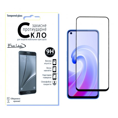 Захисне скло Fine Line Full Glue для OPPO A76 (Black)