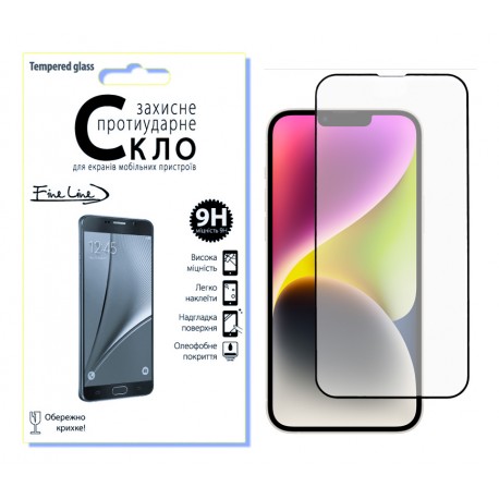 Захисне скло Fine Line Full Glue для iPhone 14 Plus (Black)