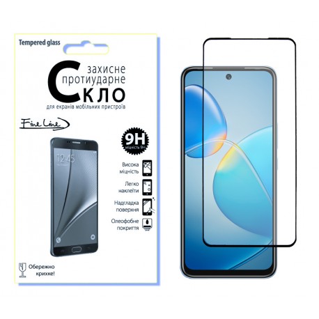 Защитное стекло Fine Line Full Glue для Infinix Hot 12 Play (Black)
