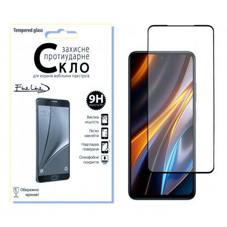 Захисне скло Fine Line Full Glue для Poco X4 Pro 5G (Black)