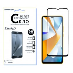 Защитное стекло Fine Line Full Glue для Poco C40 (Black)