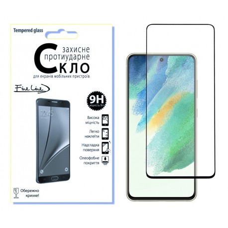 Захисне скло Fine Line Full Glue для Samsung Galaxy S21 FE (Black)