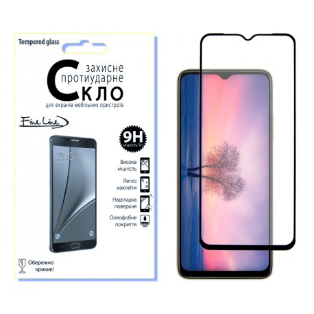 Защитное стекло Fine Line Full Glue для Oppo A17 (Black)
