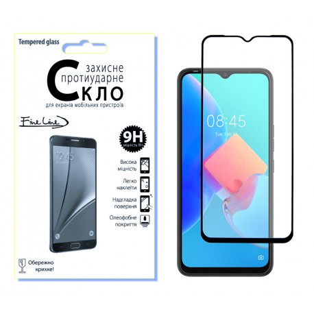 Защитное стекло Fine Line Full Glue для Tecno Spark 8c (Black)