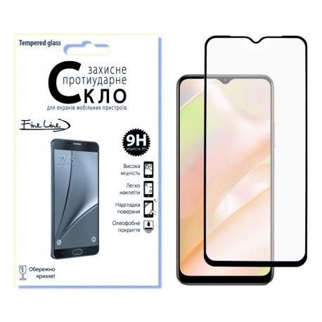 Защитное стекло Fine Line Full Glue для Realme C33 (Black)