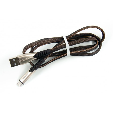 Кабель FINE LINE Micro USB, плаский, 1м, (black) (FL-PLS-M-PLSK-BLACK)