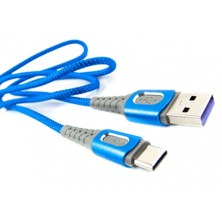Кабель Fine Line заряду та синхронізації Type-C, 1м, (blue) (FL-NTK-TC-LP-BLUE)