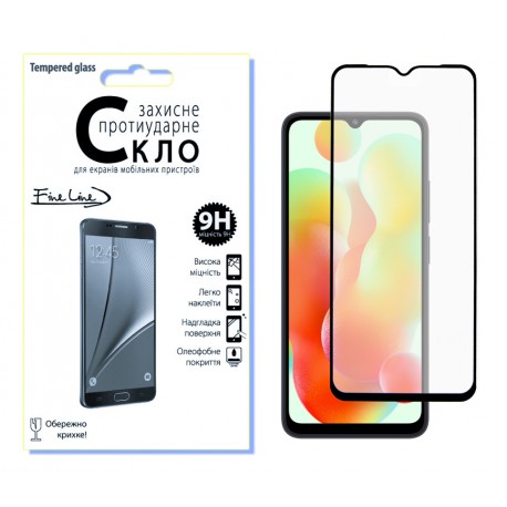 Защитное стекло Fine Line Full Glue для Xiaomi Redmi 12С (Black)