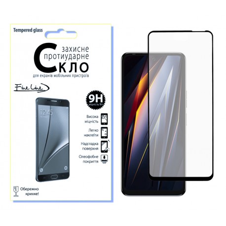 Защитное стекло Fine Line Full Glue для Tecno Pova Neo 2 (Black)