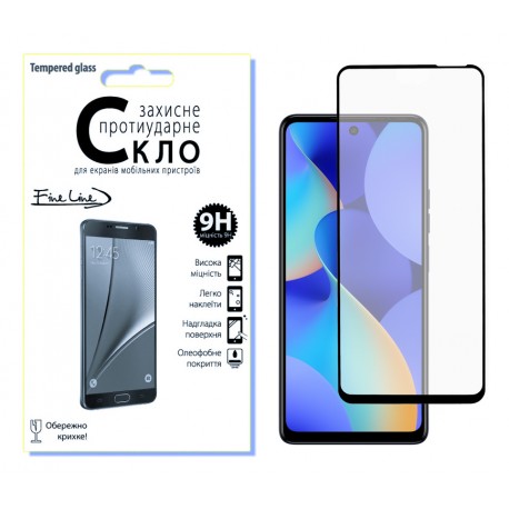 Защитное стекло Fine Line Full Glue для Tecno Spark 10 Pro (Black)