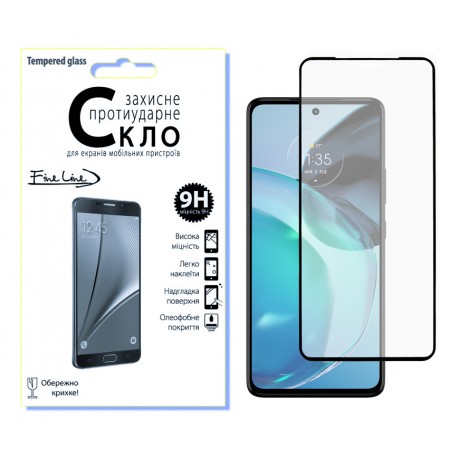 Защитное стекло Fine Line Full Glue для Motorola Moto G72 (Black)