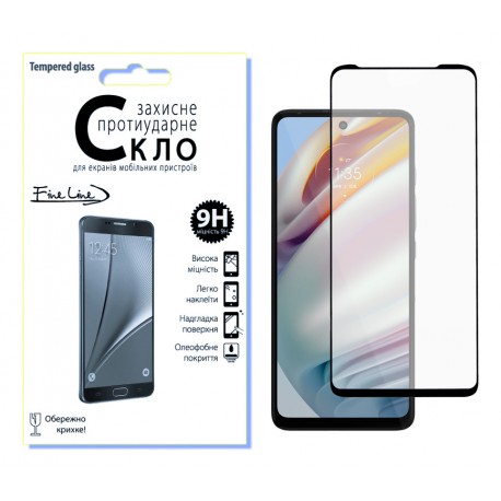 Захисне скло Fine Line Full Glue для Motorola Moto G60 (Black)