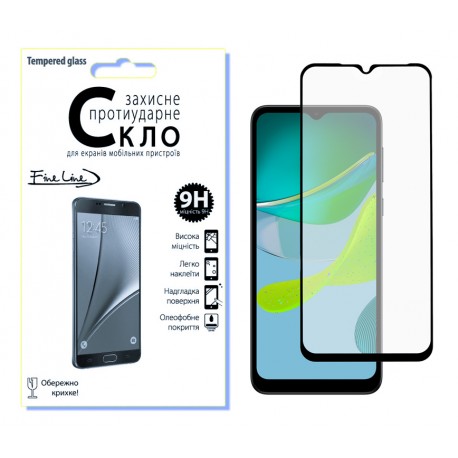 Защитное стекло Fine Line Full Glue для Motorola Moto E13/E20 (Black)