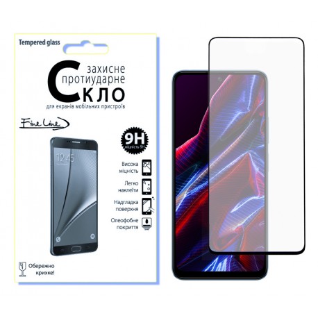 Защитное стекло Fine Line Full Glue для Poco X5 5G (Black)