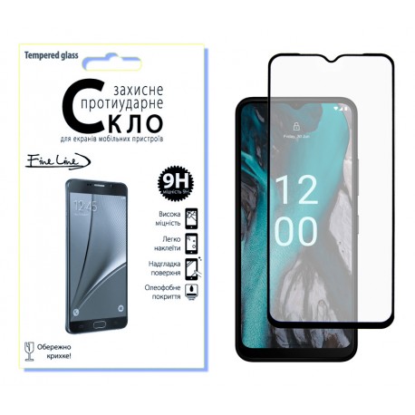 Защитное стекло Fine Line Full Glue для Nokia C22 (Black)