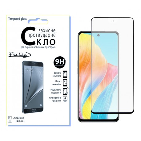 Захисне скло Fine Line Full Glue для Oppo A58 4G (Black)