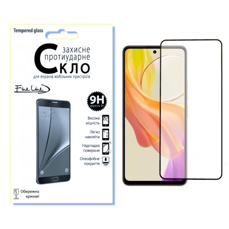 Защитное стекло Fine Line Full Glue для Vivo Y78 (Black)