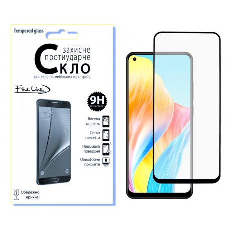 Захисне скло Fine Line Full Glue для Oppo A78 4G (Black)