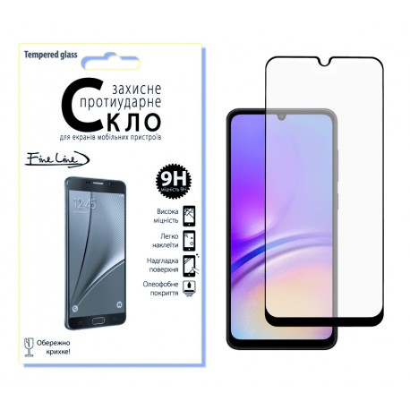 Защитное стекло Fine Line Full Glue для Samsung Galaxy A05 (Black)