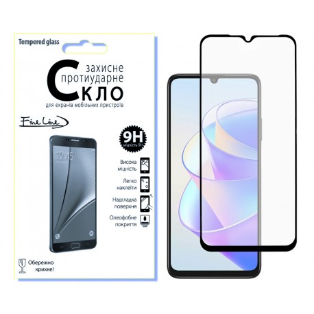 Защитное стекло Fine Line Full Glue для HONOR X7a (Black)