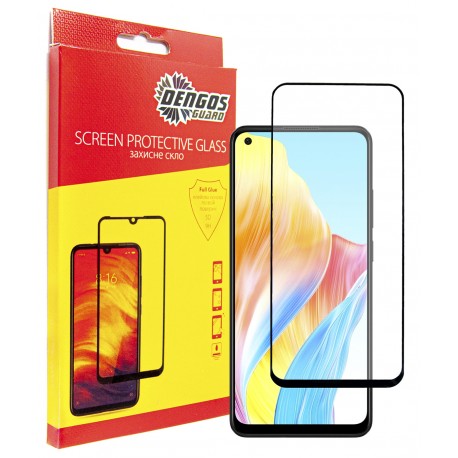 Захисне скло DENGOS Full Glue для Oppo A78 4G (Black)