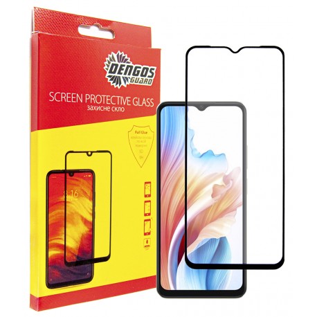 Захисне скло DENGOS Full Glue для Oppo A38 (Black)
