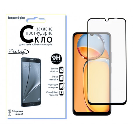 Защитное стекло Fine Line Full Glue для Xiaomi Redmi 13C (Black)