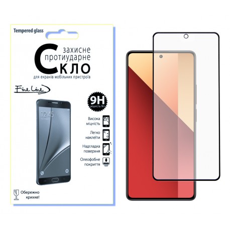 Защитное стекло Fine Line Full Glue для Xiaomi Redmi Note 13 Pro (Black)