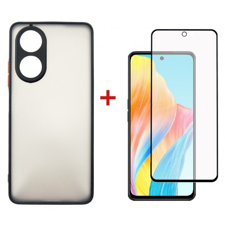 Комплект для OPPO A58 4G панель + скло DENGOS (Black) (DG-KM-36)