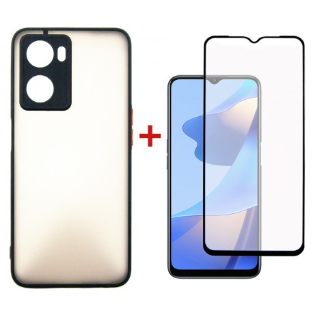 Комплект для OPPO A57s панель + скло DENGOS (Black) (DG-KM-35)