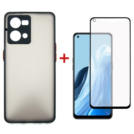Комплект для OPPO Reno 7 4g панель + скло DENGOS (Black) (DG-KM-32)