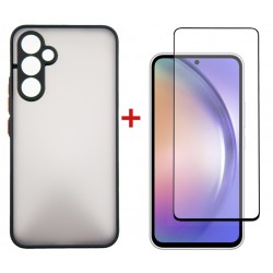 Комплект для Samsung Galaxy A54 панель + скло DENGOS (Black) (DG-KM-26)