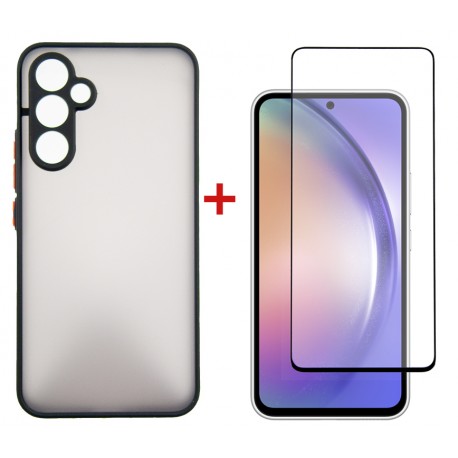 Комплект для Samsung Galaxy A54 панель + скло DENGOS (Black) (DG-KM-26)