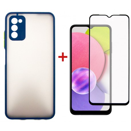 Комплект для Samsung Galaxy A03s панель + скло DENGOS (Blue) (DG-KM-25)