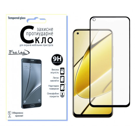 Защитное стекло Fine Line Full Glue для Realme 11 (Black)