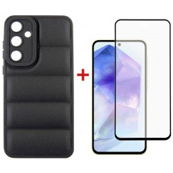 Комплект для Samsung Galaxy A55 5G панель + скло DENGOS (Black) (DG-KM-57)