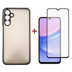 Комплект для Samsung Galaxy A25 5G панель + скло DENGOS (Black) (DG-KM-65)