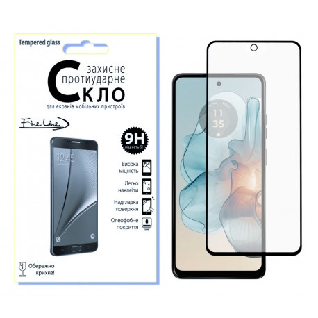 Защитное стекло Fine Line Full Glue для Motorola Moto G24/G24 Power (Black)