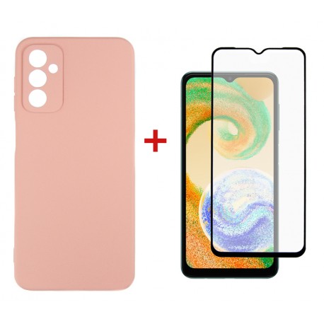 Комплект для Samsung Galaxy A04s панель + скло DENGOS (Pink) (DG-KM-77)