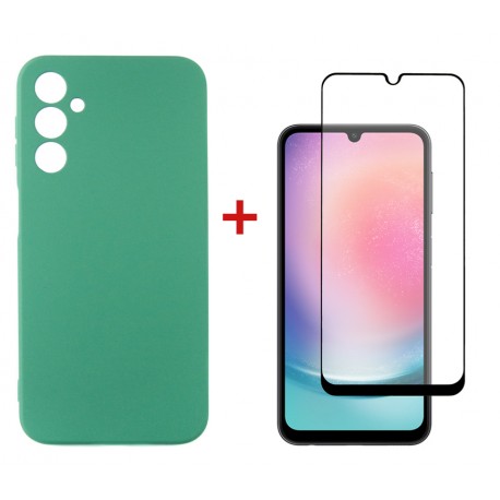 Комплект для Samsung Galaxy A24 5G панель + скло DENGOS (Mint) (DG-KM-79)