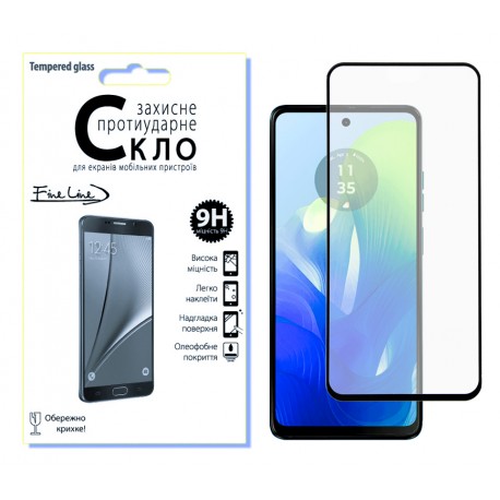 Защитное стекло Fine Line Full Glue для Motorola Moto G04/G04s (Black)
