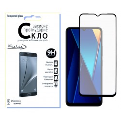 Защитное стекло Fine Line Full Glue для Poco C65 (Black)